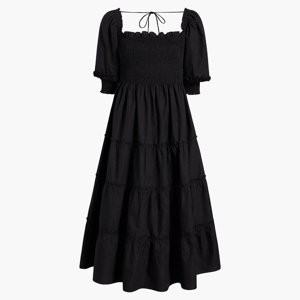 Hill House Nesli Nap Dress - Black Dot, Size XS
